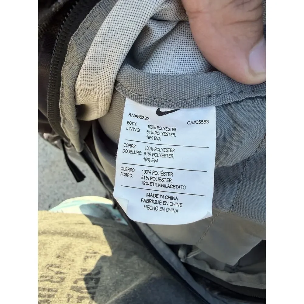 Nike Kobe Basketball Backpack Black Gray Sheath Logo Sports Book Bag